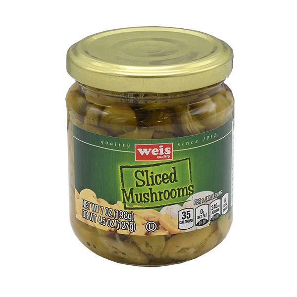 slide 1 of 1, Weis Quality Sliced Canned Vegetable-Mushrooms, 7 oz