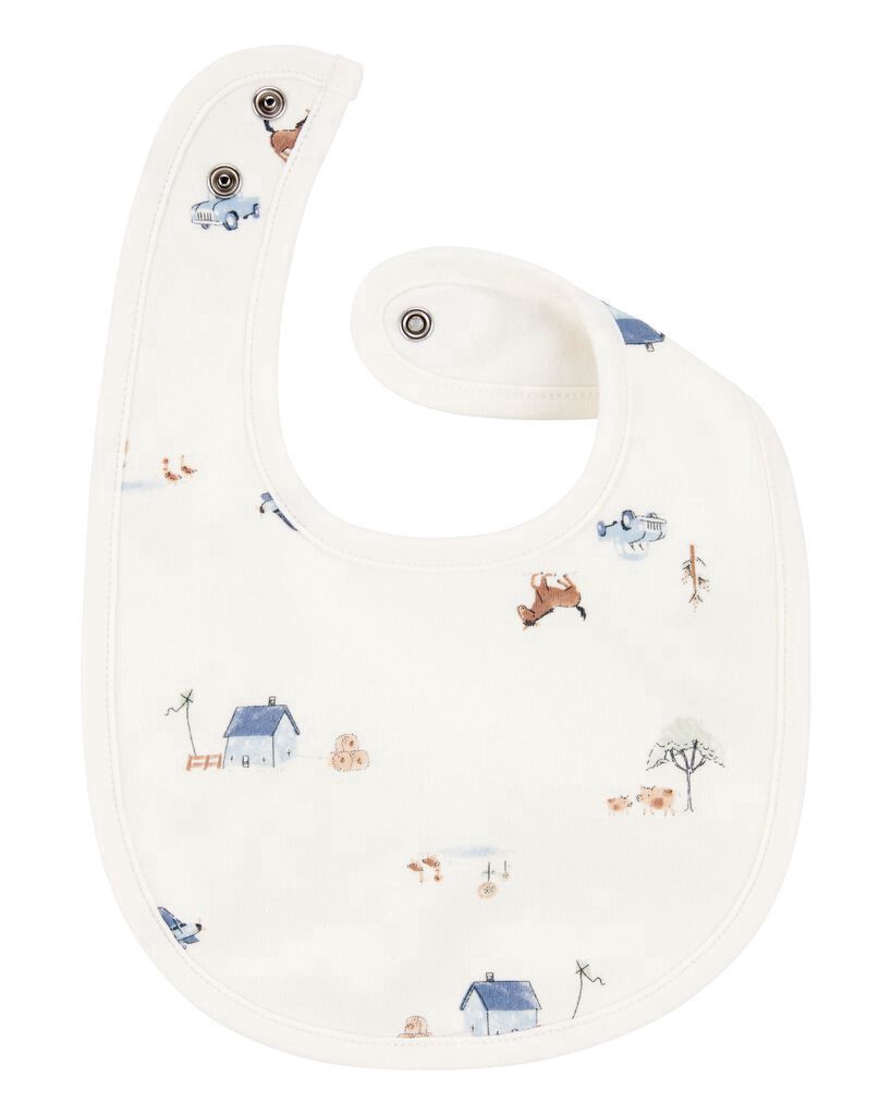 slide 2 of 3, Carter's Baby 3-Pack Dog Bibs - Blue/Ivory Blue/Ivory OSZ, 1 ct