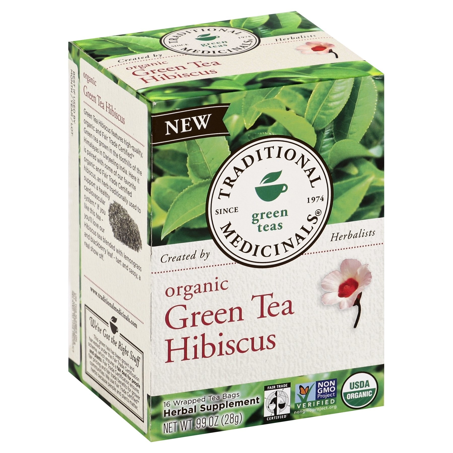 slide 1 of 1, Traditional Medicinals Green Tea With Hibiscus Organic Tea, 32 ct