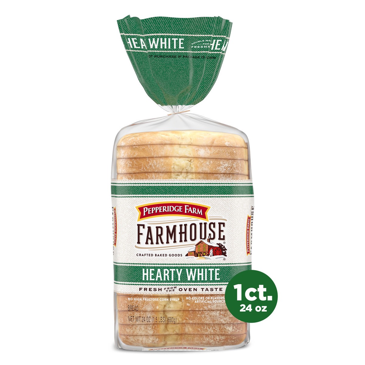 slide 1 of 5, Pepperidge Farm Hearty White Bread, 24 oz