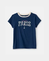 Carter's Girls Paris Graphic Tee - Blue Navy XS