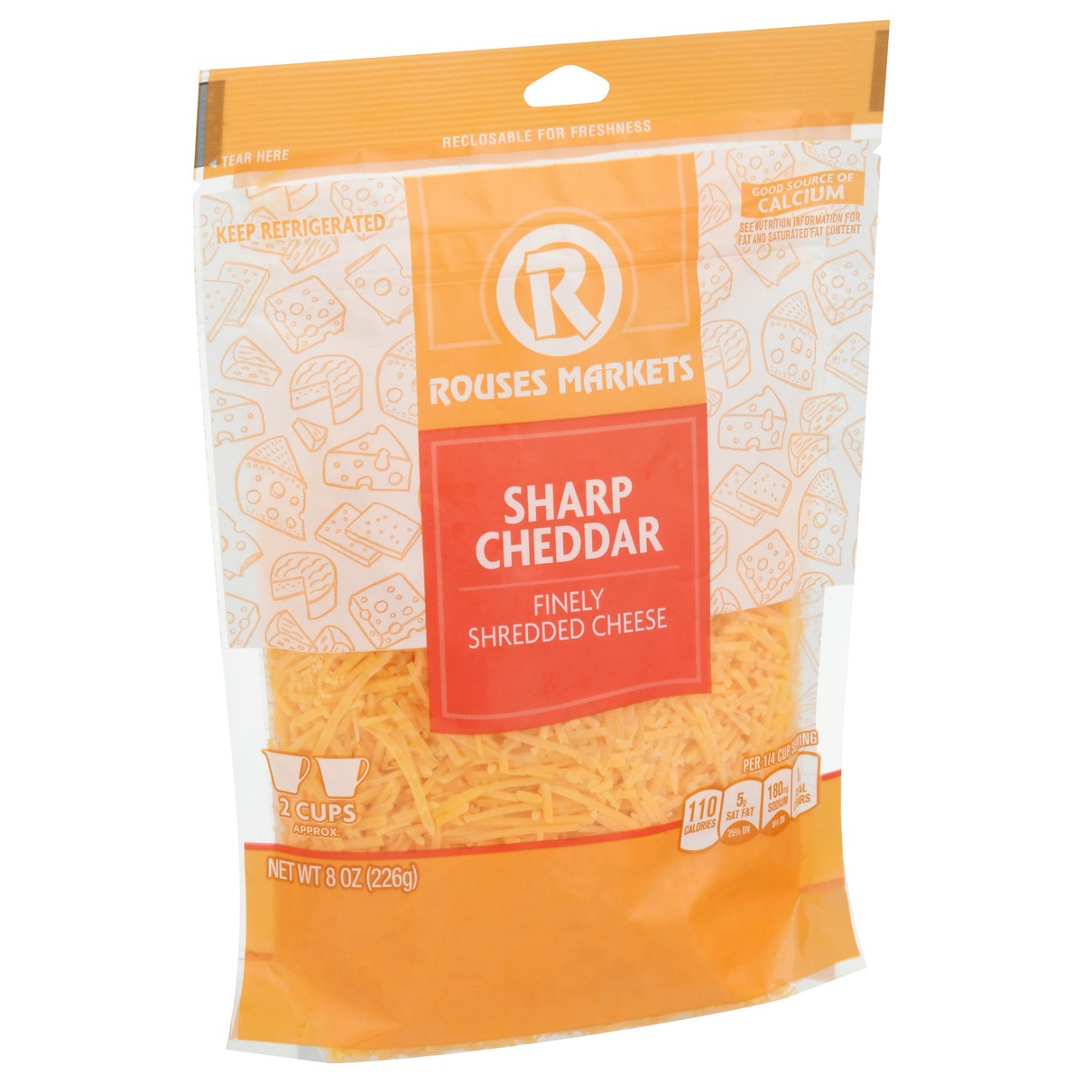 slide 12 of 13, Rouses Markets Sharp Cheddar Finely Shredded Cheese 8 oz, 8 oz