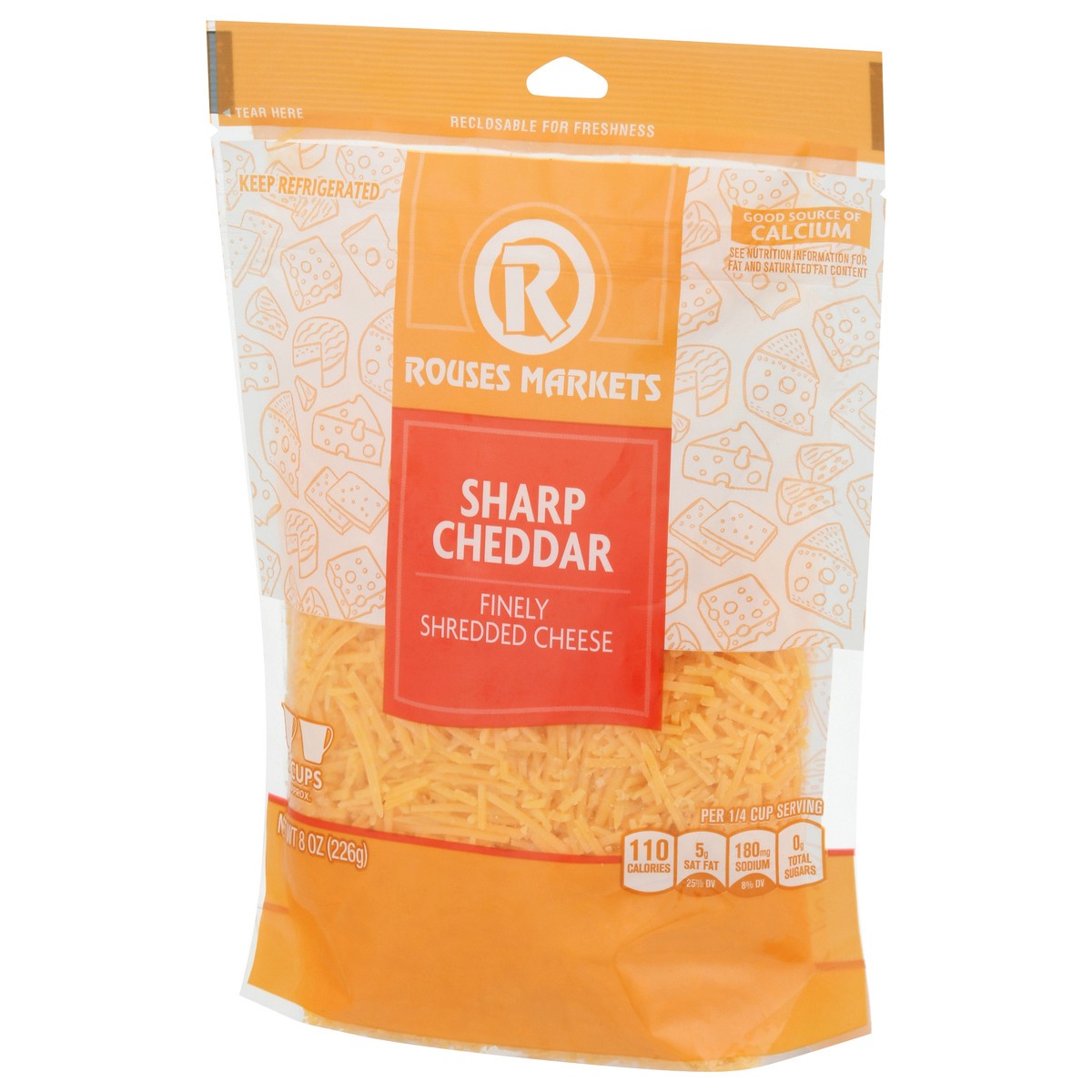 slide 9 of 13, Rouses Markets Sharp Cheddar Finely Shredded Cheese 8 oz, 8 oz