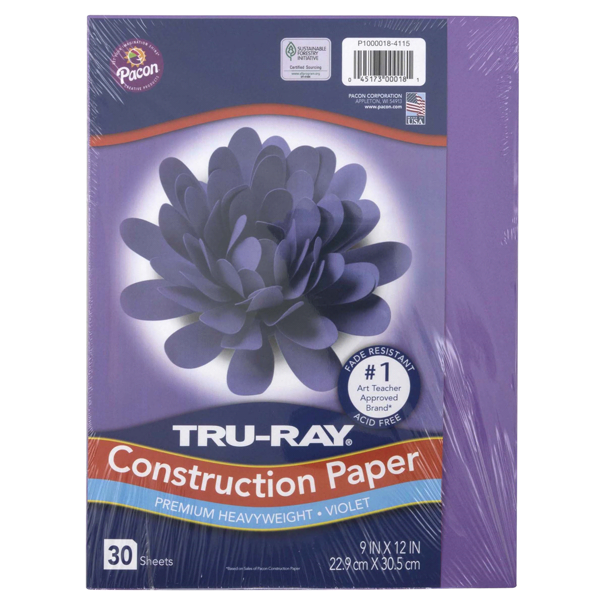 slide 1 of 1, Tru-Ray Construction Paper, Violet, 9" x 12, 30 ct