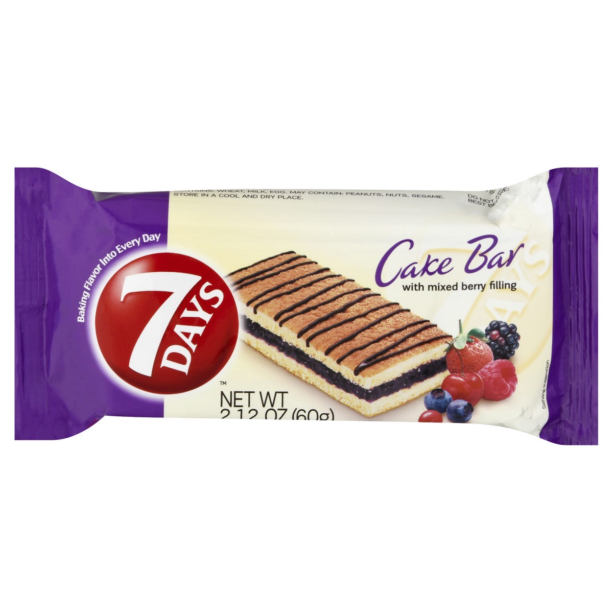 slide 1 of 13, 7DAYS Cake Bar, Mixed Berry, 2.12 oz