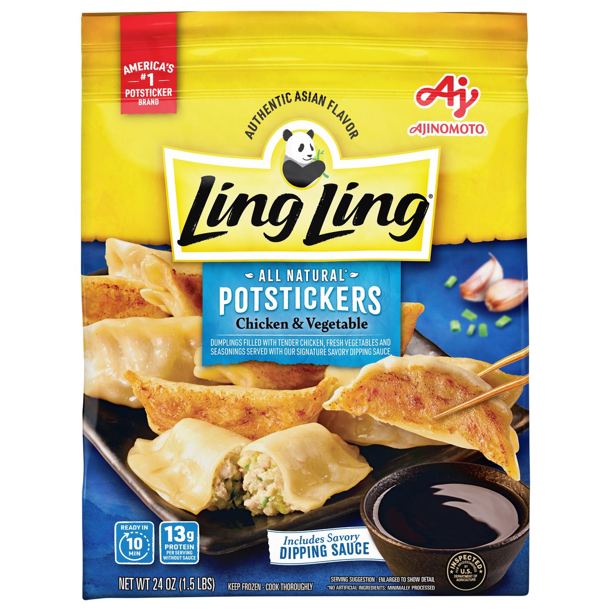 slide 1 of 1, Ling Ling Chicken & Vegetable Potstickers 24 oz, 24 oz