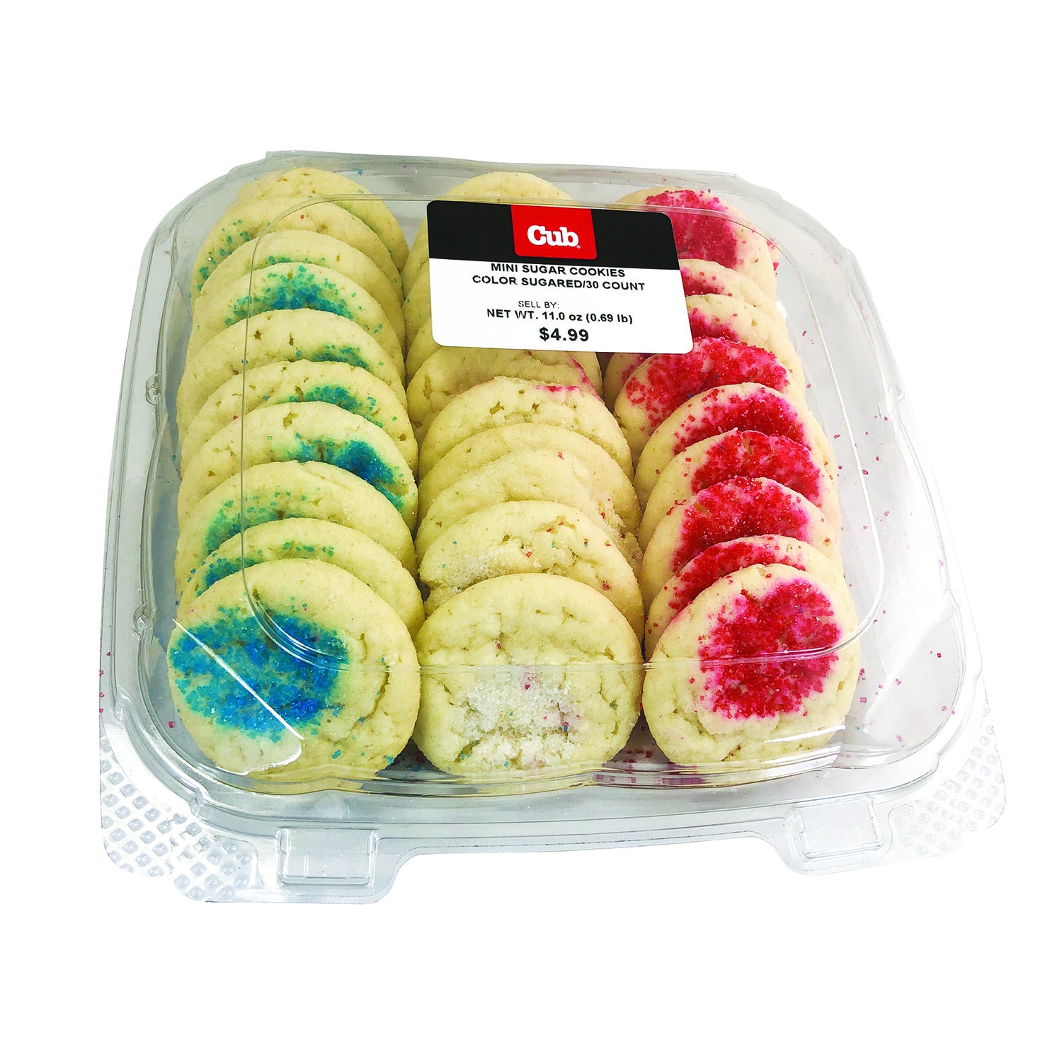 slide 1 of 1, Cub Color Sugar Cookies Mini, 30 Each, 30 ct