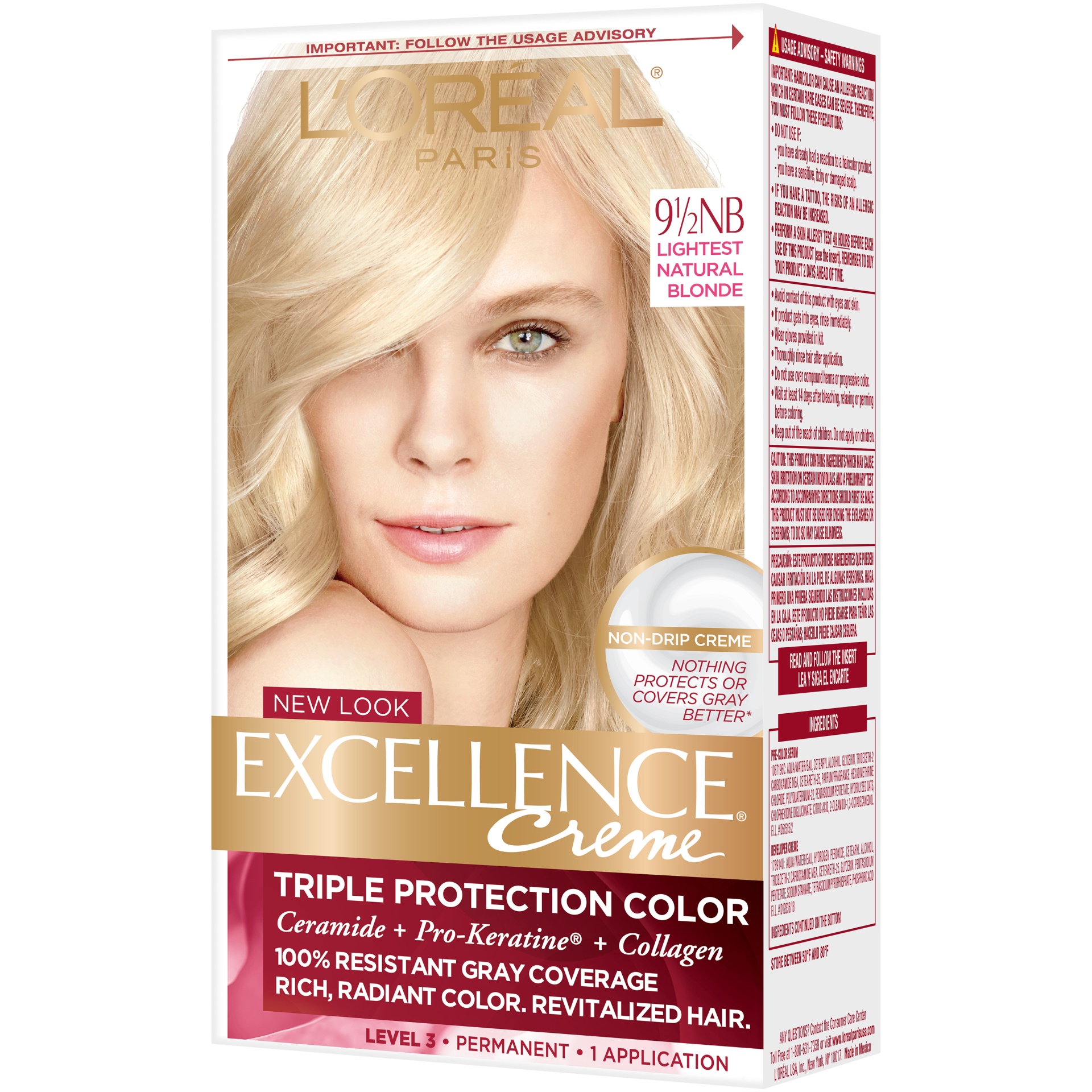slide 4 of 7, L'Oréal Excellence Non-Drip Creme Hair Color - 9.5NB Lightest Natural Blonde, 1 ct