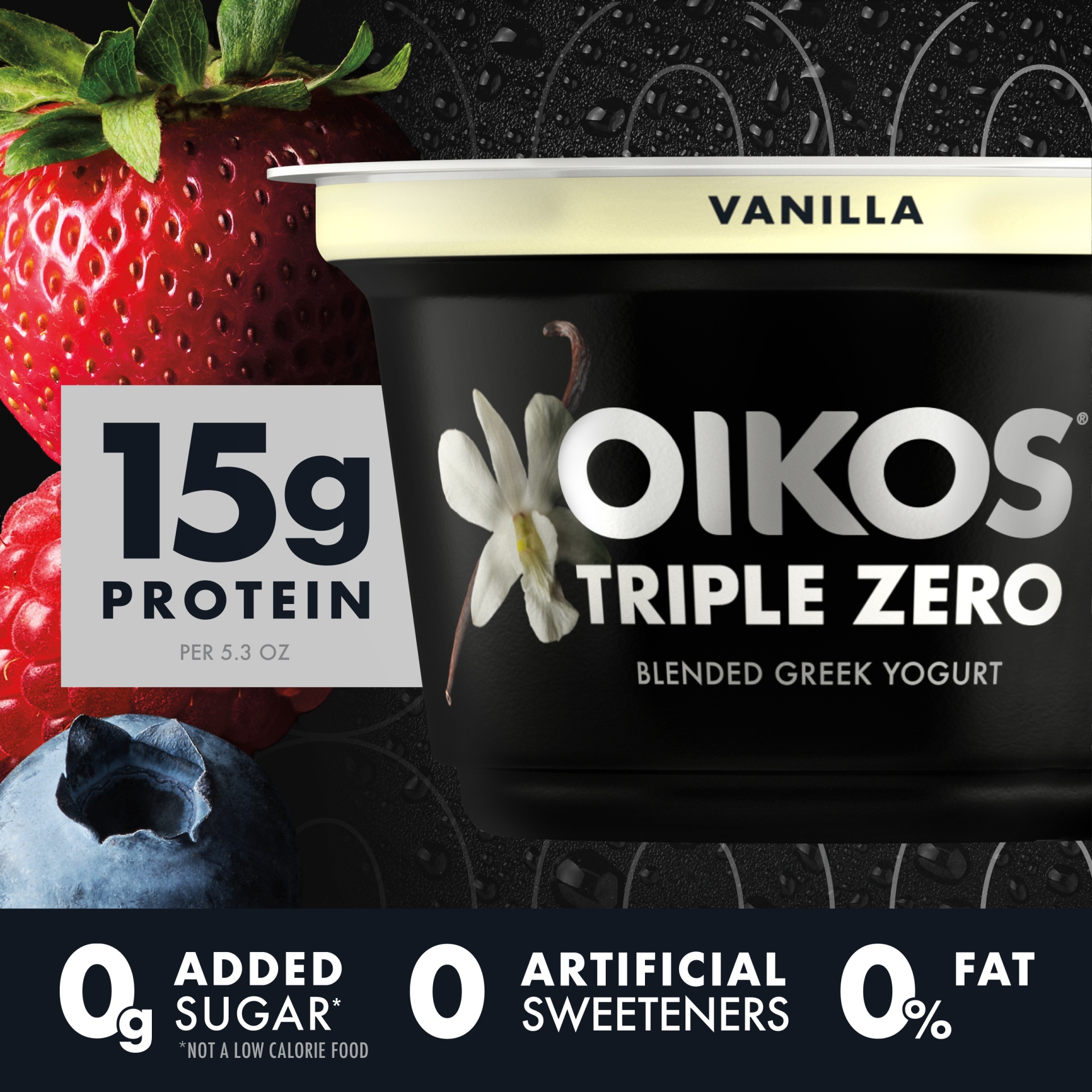 slide 5 of 7, Oikos Triple Zero Mixed Berry Greek Yogurt Cups, 5.3 oz
