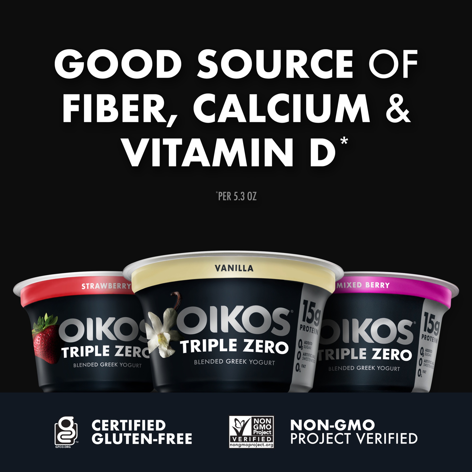 slide 6 of 7, Oikos Triple Zero Mixed Berry Greek Yogurt Cups, 5.3 oz