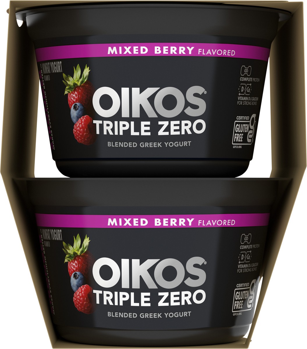 slide 4 of 9, Oikos Triple Zero Mixed Berry Greek Yogurt - 4ct/5.3oz Cups, 4 ct; 5.3 oz