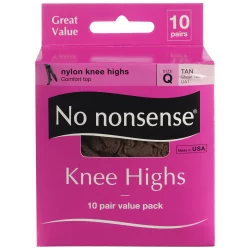 No Nonsense Women's Sheer Toe Nylon Knee Highs