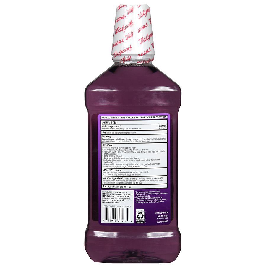 slide 4 of 5, Walgreens Anticavity Rinse with Sodium Fluoride & Acidulated Phosphate Topical Solution Eucalyptus Mint, 33.8 oz