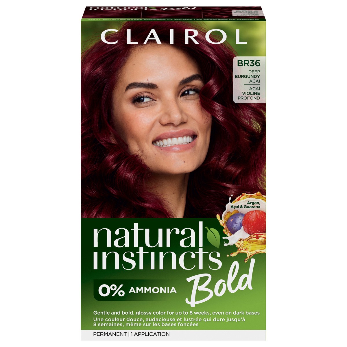 slide 1 of 7, Natural Instincts Clairol Natural Instincts Bold BR36 Deep Burgundy Acai Hair Dye, 1 ct