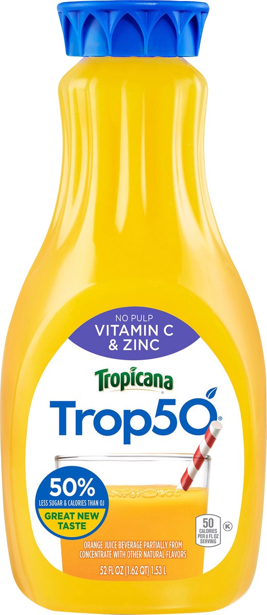 slide 2 of 7, Tropicana Light No Pulp Orange Juice Beverage - 52 fl oz, 52 fl oz