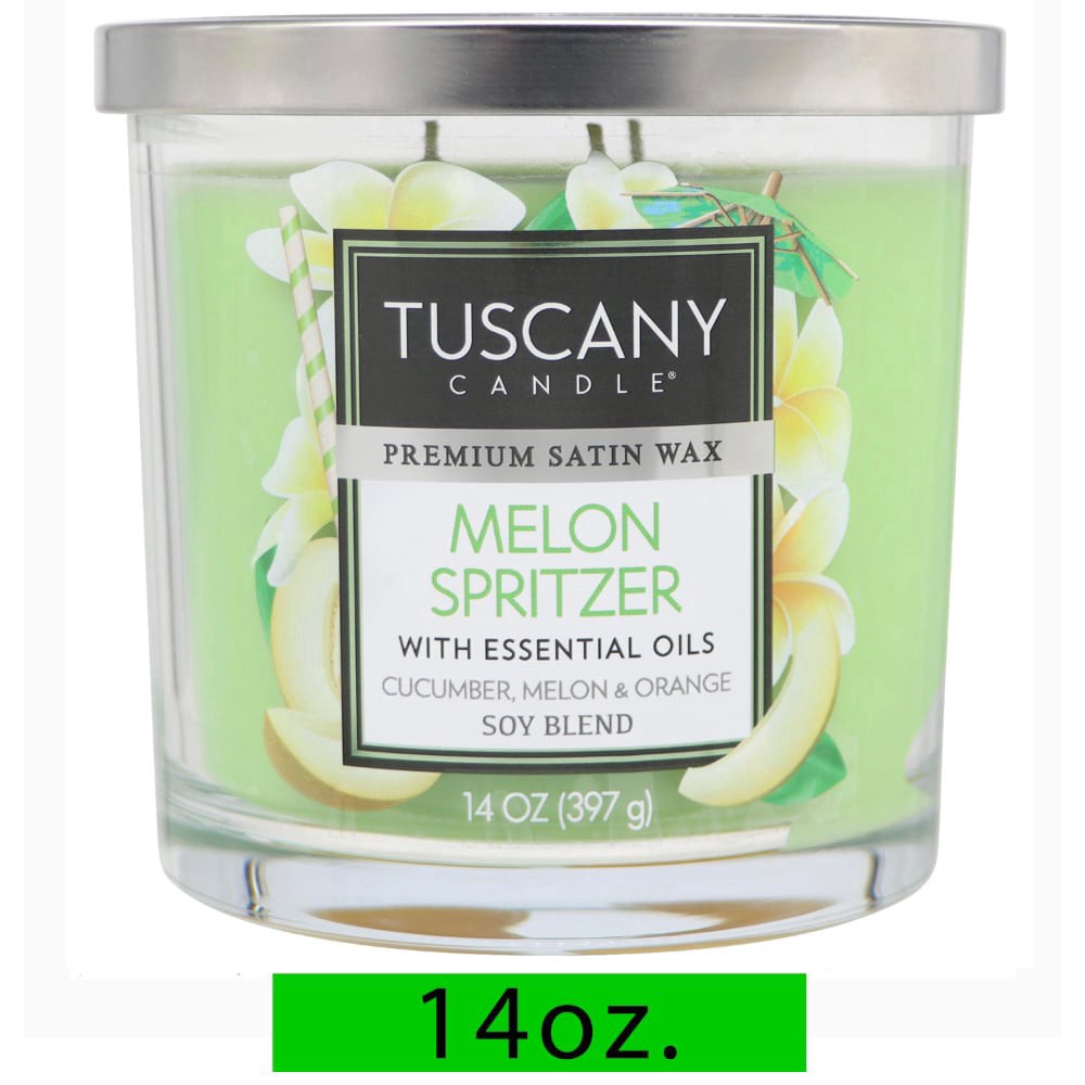 slide 2 of 4, Tuscany Scented Jar Candle® Melon Spritzer, 14 oz