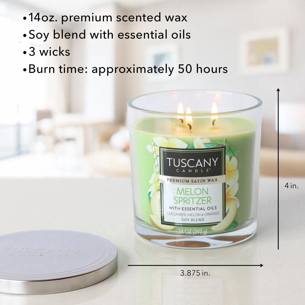slide 3 of 4, Tuscany Scented Jar Candle® Melon Spritzer, 14 oz
