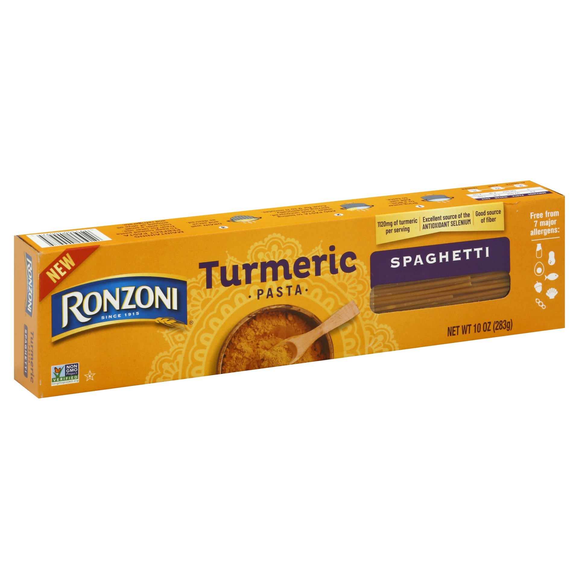 slide 1 of 8, Ronzoni Turmeric Spaghetti, 10 oz