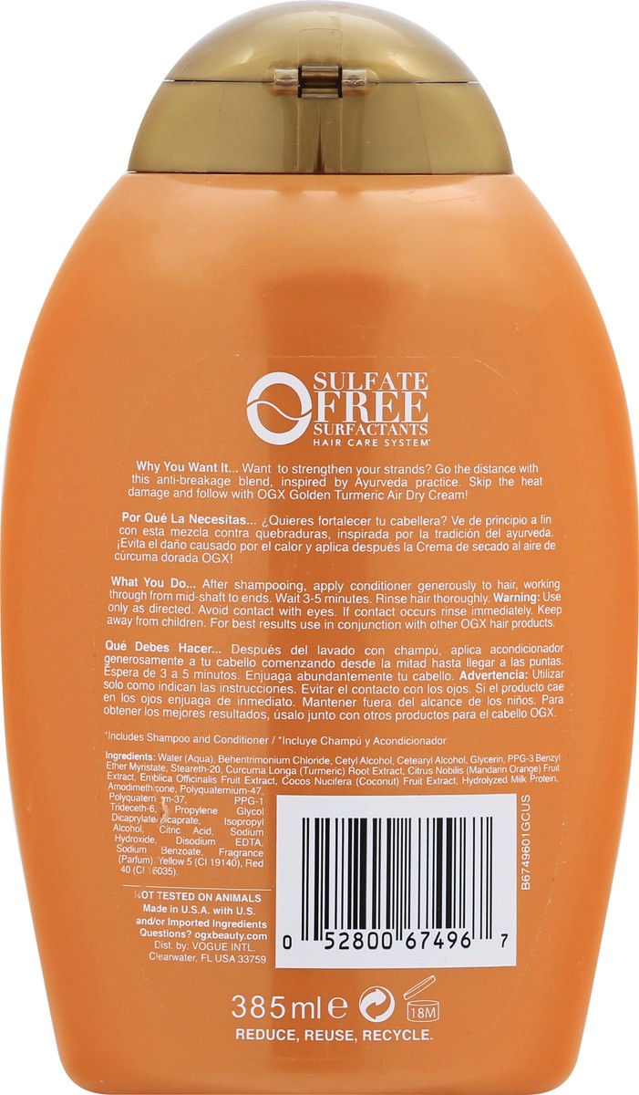 slide 10 of 11, OGX Strength & Length + Golden Turmeric Conditioner 385 ml, 13 oz