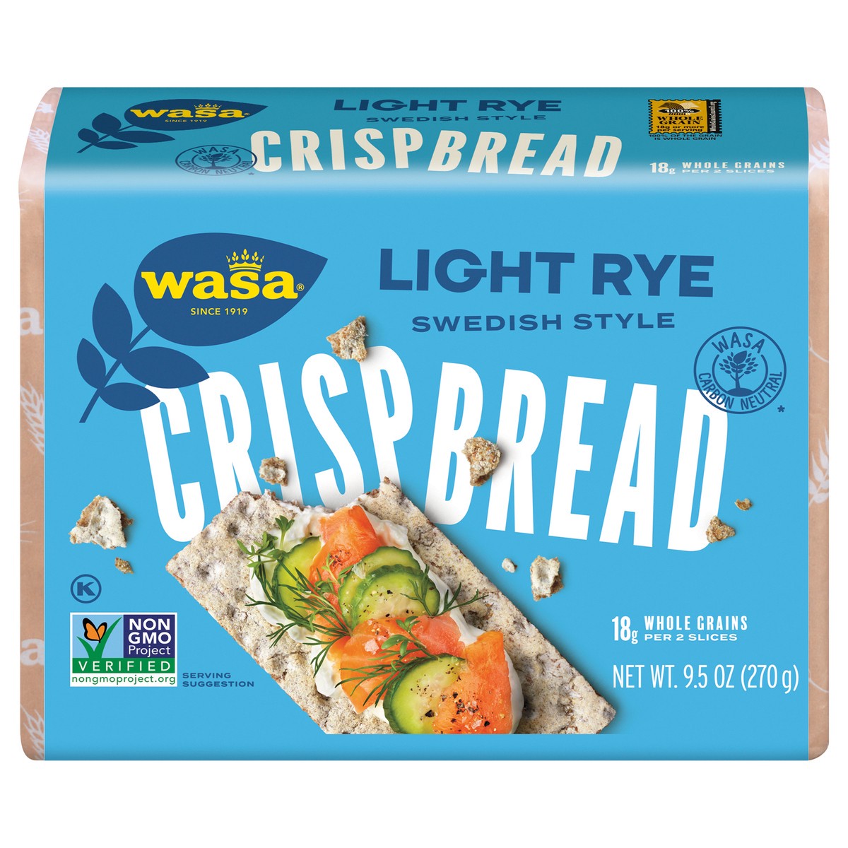 slide 1 of 6, Wasa Light Rye Swedish Style Crispbread, 9.5 oz