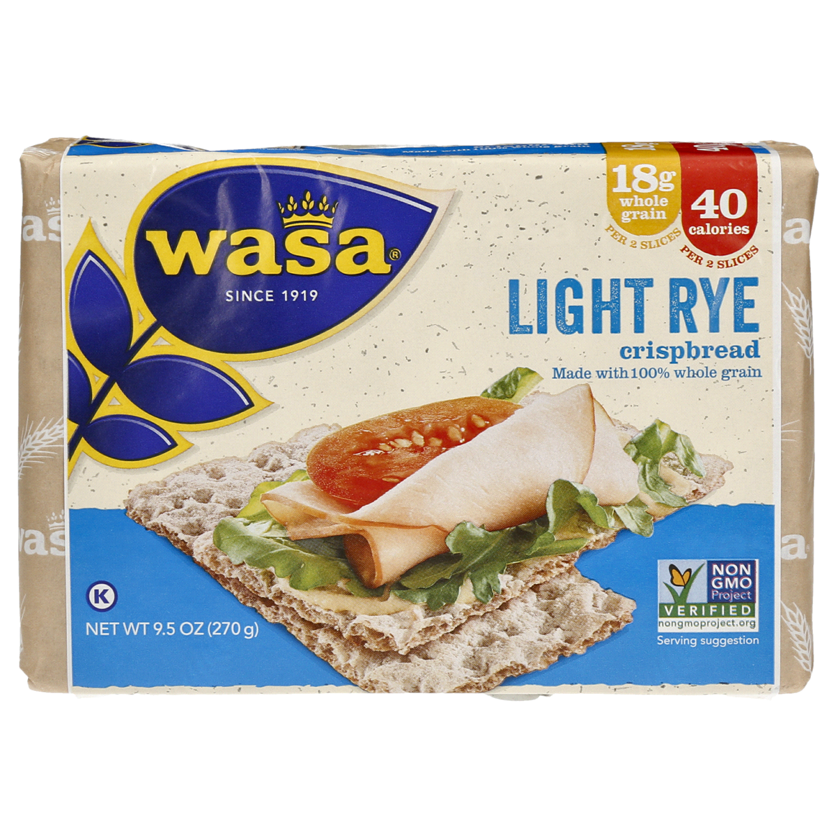 slide 1 of 6, Wasa Light Rye Crispbread, 9.5 oz