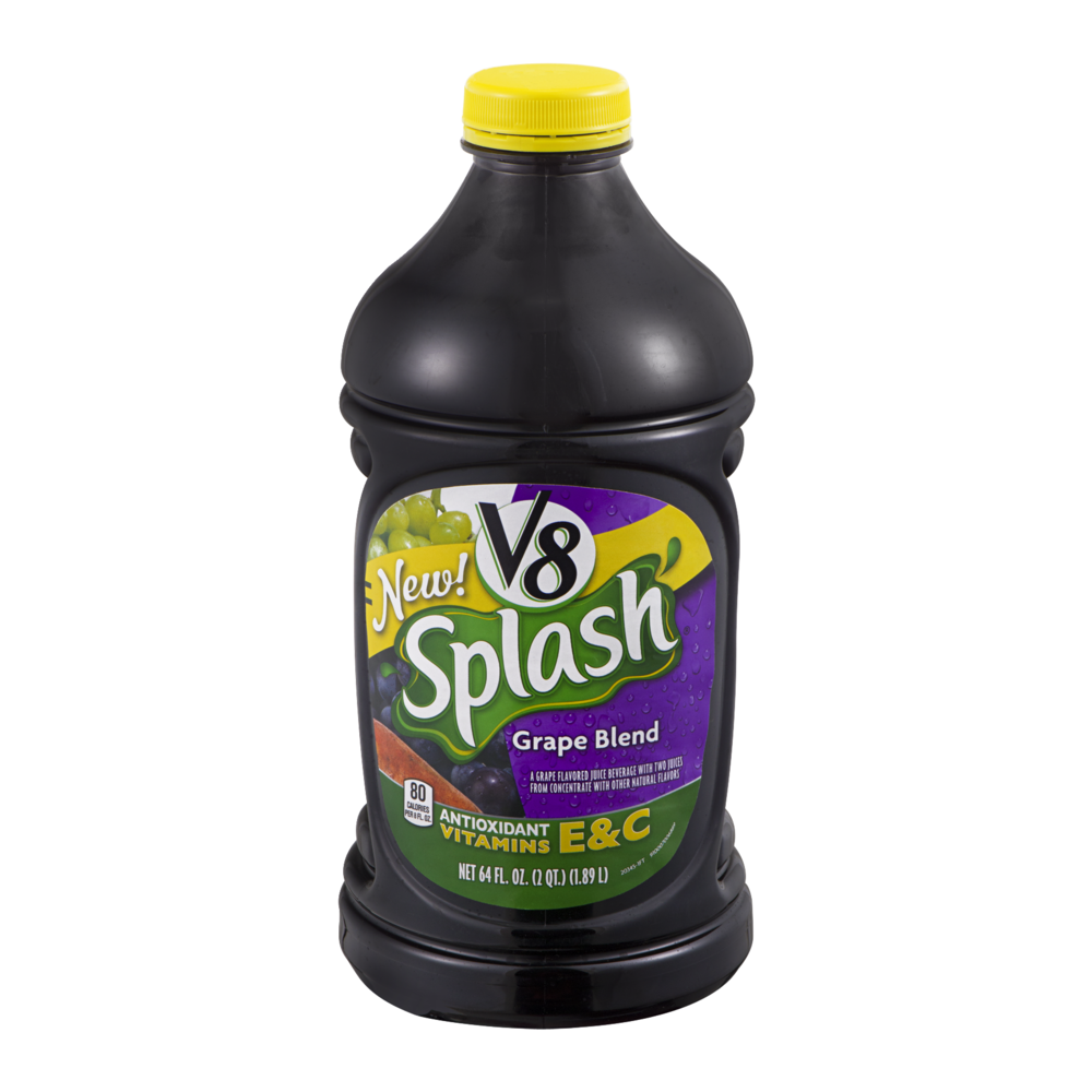 slide 1 of 1, V8 Splash Grape Blend Juice Drink, 64 fl oz