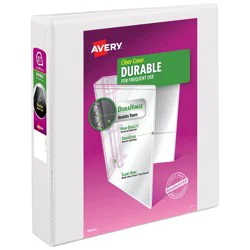 Avery Durable Clear Cover Binder White