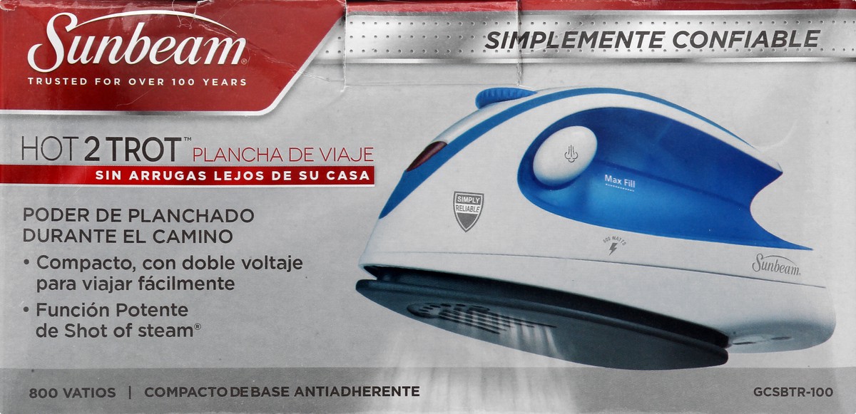 slide 5 of 9, Sunbeam Hot 2 Trot On-The-Go Travel Iron 1 ea, 1 ct