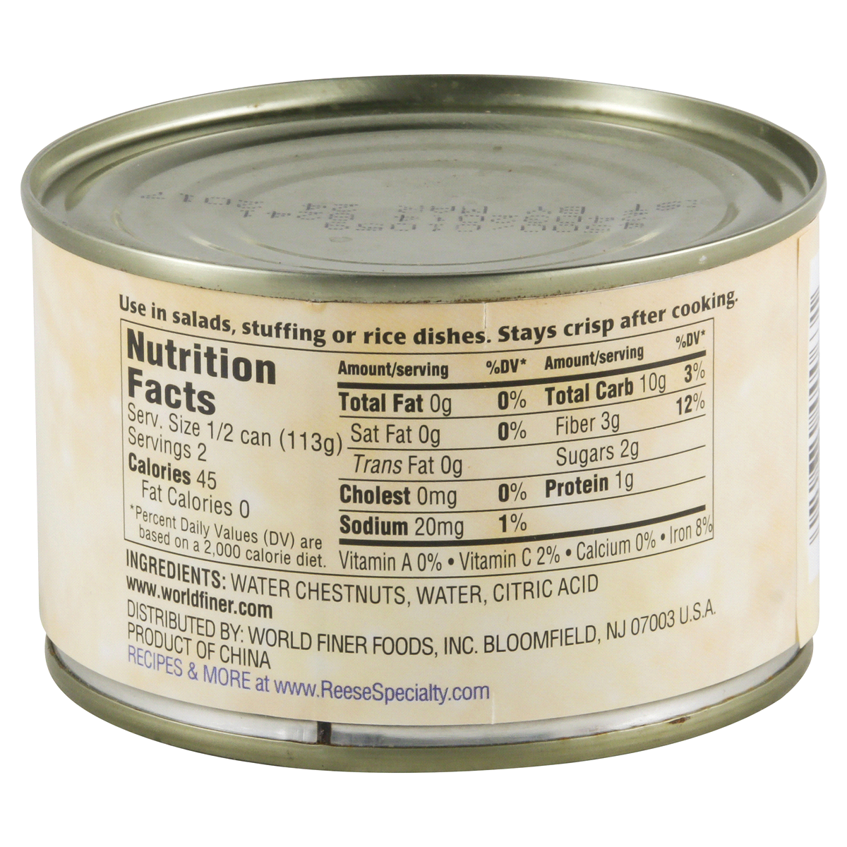slide 4 of 4, Reese Sliced Water Chestnuts, 8 oz