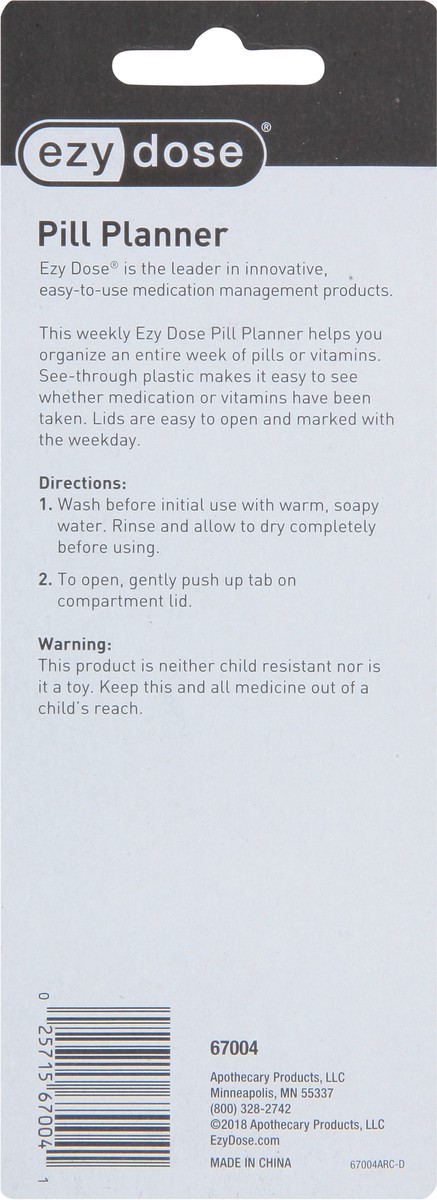 slide 4 of 9, EZY Dose Weekly S Pill Planner Small 1 ea, 1 ct