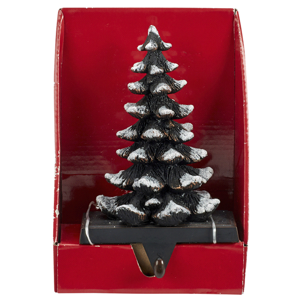 slide 1 of 1, December Home Stocking Holder Christmas Tree with Flock, 7.5 in