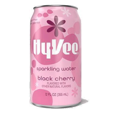 slide 1 of 1, Hy-Vee Sparkling Water, Black Cherry - 12 fl oz, 12 fl oz
