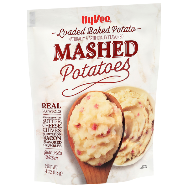 slide 1 of 1, Hy-Vee Mashed Potatoes, Loaded Baked Potato, 4 oz