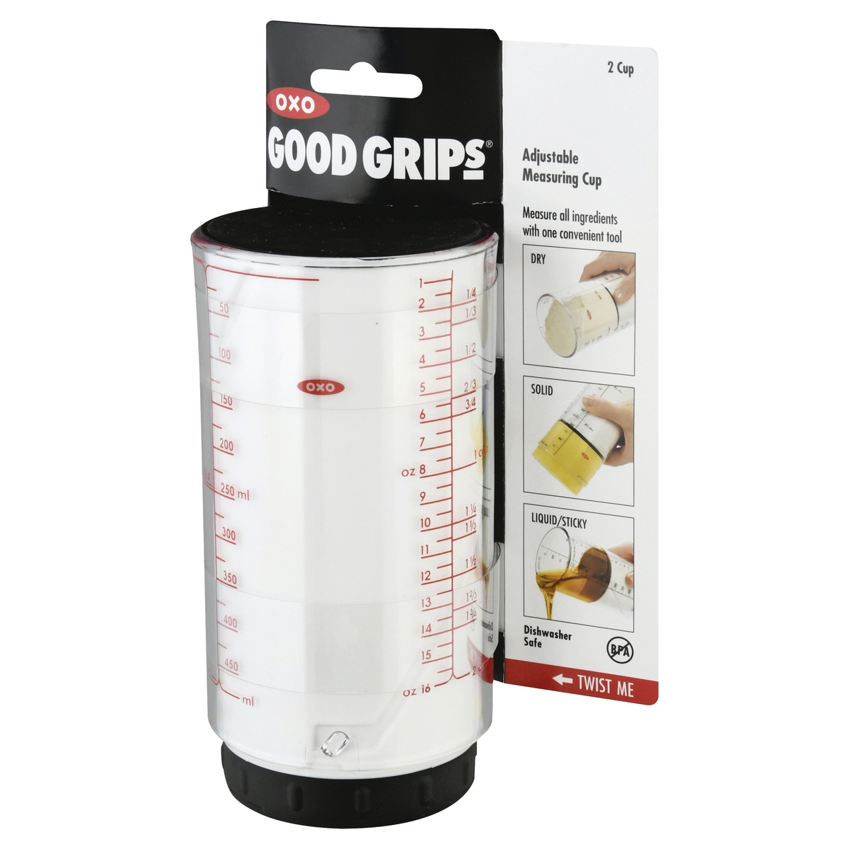 slide 3 of 8, OXO Good Grips Adjustable 2-Cup Measuring Cup, 1 ct
