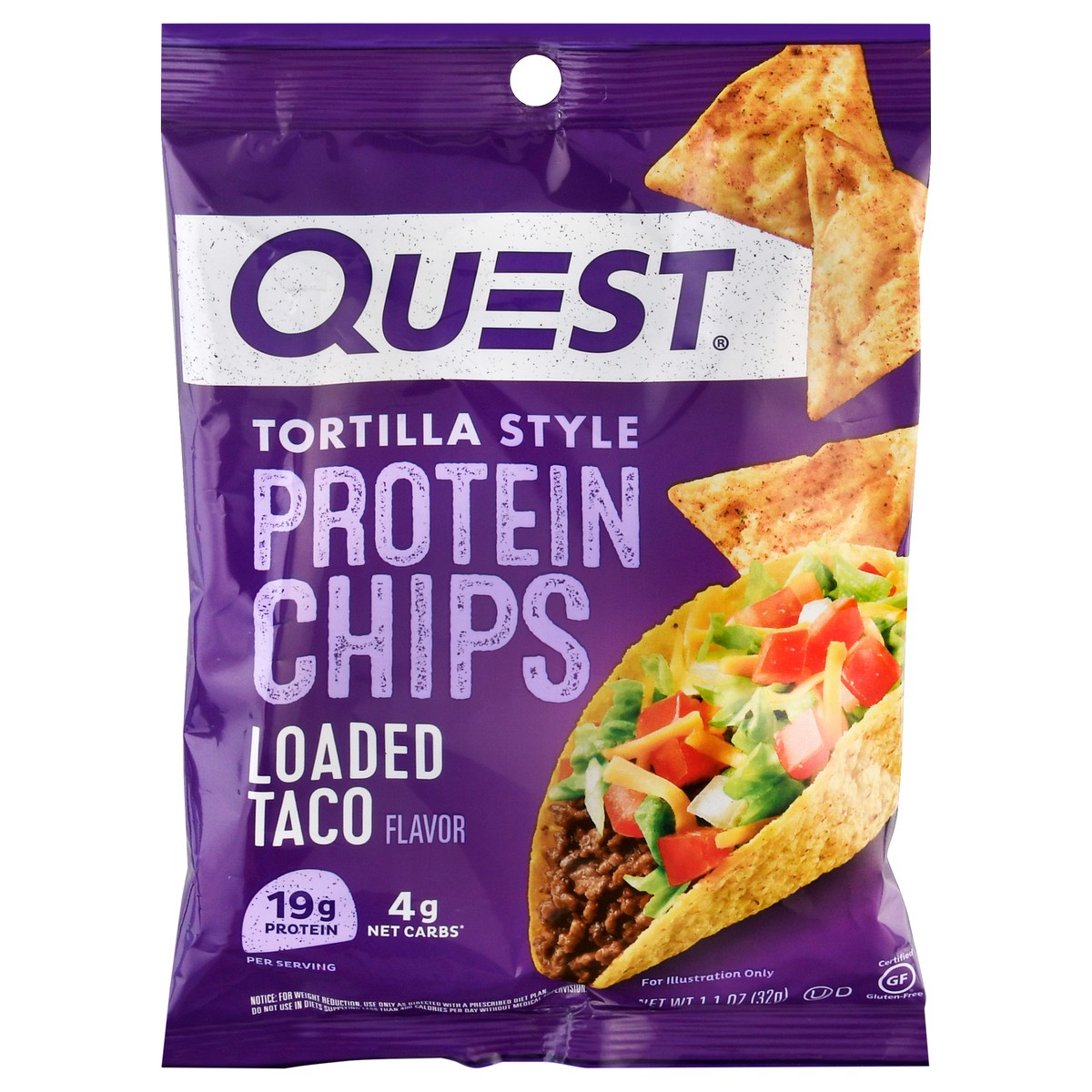 slide 1 of 2, Quest Protein Chips Tortilla Loaded Taco, 1.1 oz