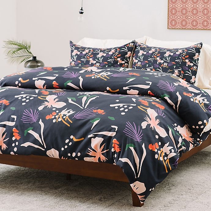 slide 1 of 3, Deny Designs Holli Zollinger Anthology of Pattern Seville Garden Light King Duvet Cover - Black, 1 ct