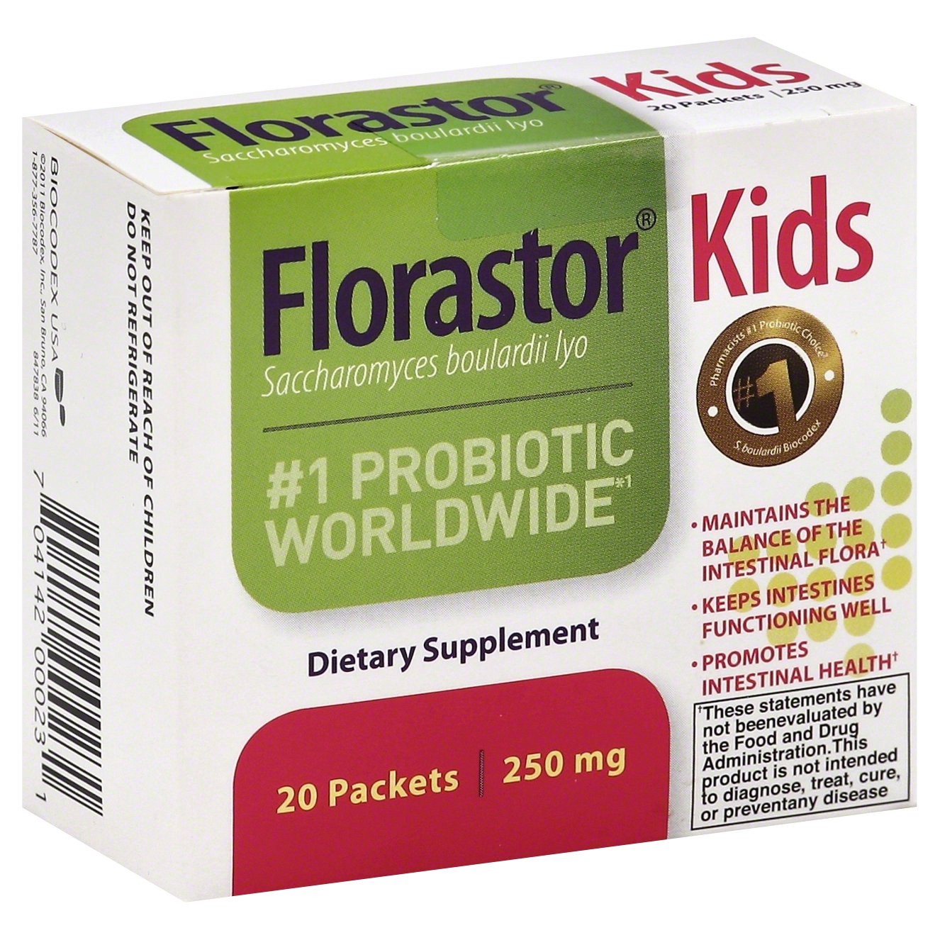 slide 1 of 4, Florastor Probiotic, 250 mg, Packets, 20 ct