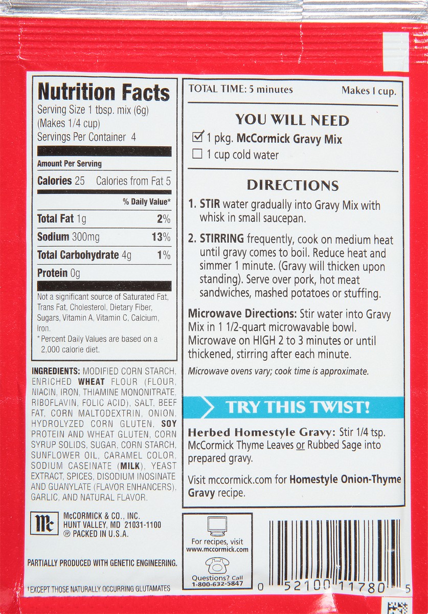 slide 7 of 8, McCormick Homestyle Gravy Mix, 0.87 oz