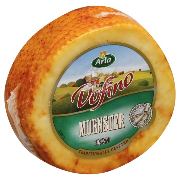 slide 1 of 1, Arla Muenster Rounds Cheese, 8 oz