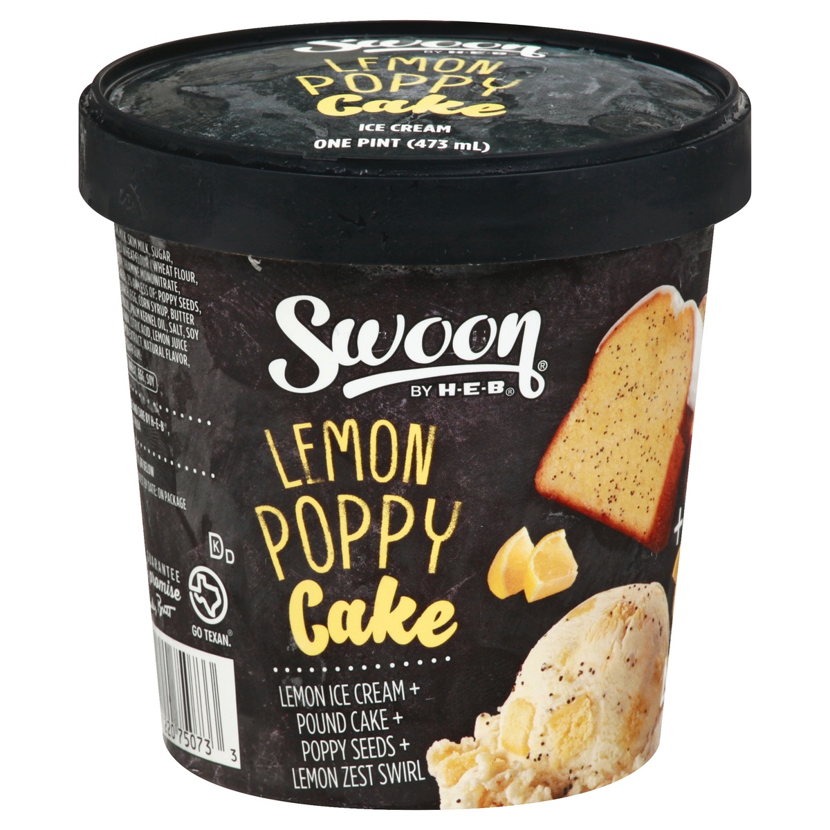 slide 1 of 10, Swoon by H-E-B &nbsp;Lemon Poppy Cake Ice Cream, 1 pint