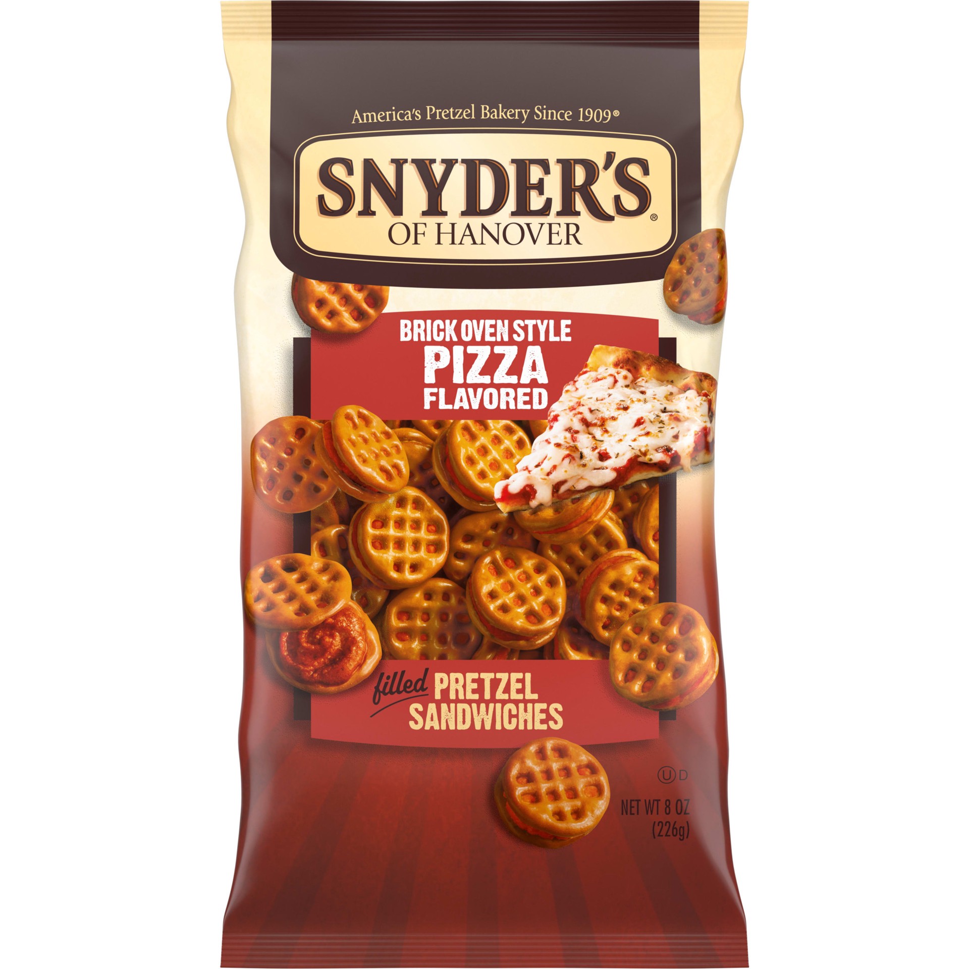 slide 1 of 5, Snyder's of Hanover Pretzel Sandwiches, Brick Oven Style Pizza, 8 Oz, 8 oz