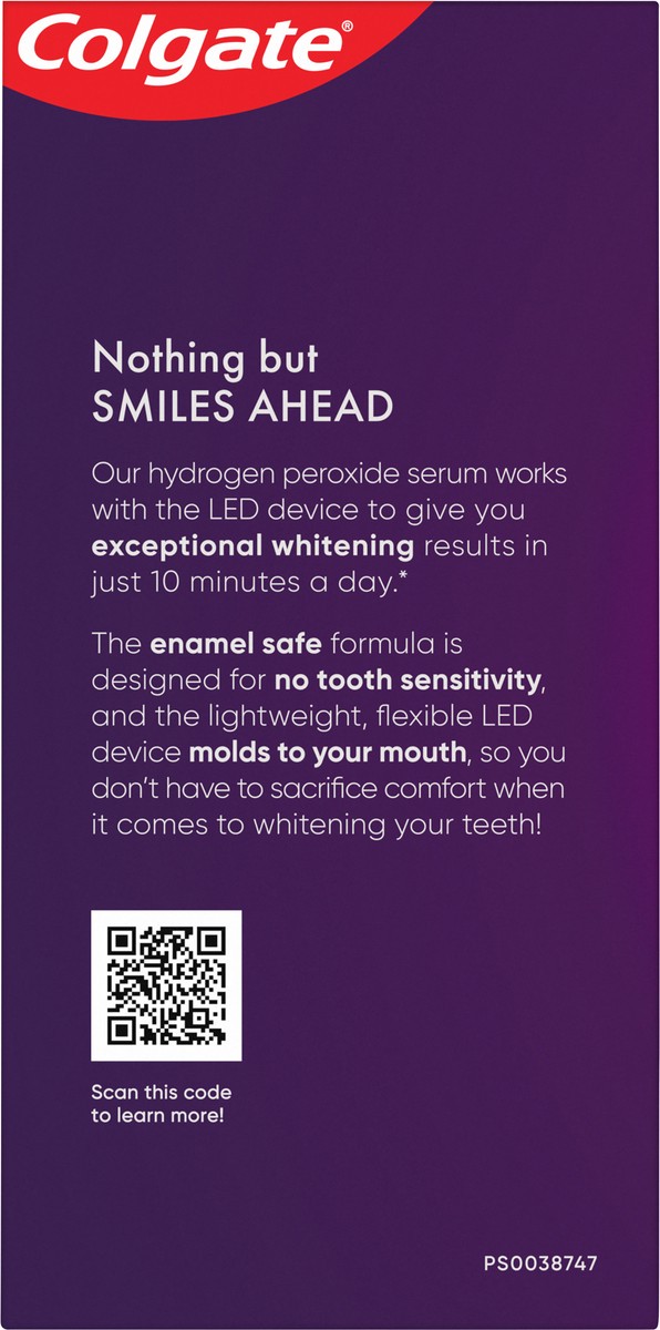 slide 2 of 8, Colgate Optic White ComfortFit LED Teeth Whitening Kit, Hydrogen Peroxide Teeth Whitening Gel Kit, Helps Remove 10 Years of Stains, Enamel Safe, Includes Whitening Pen and Flexible LED Light, 1 ct