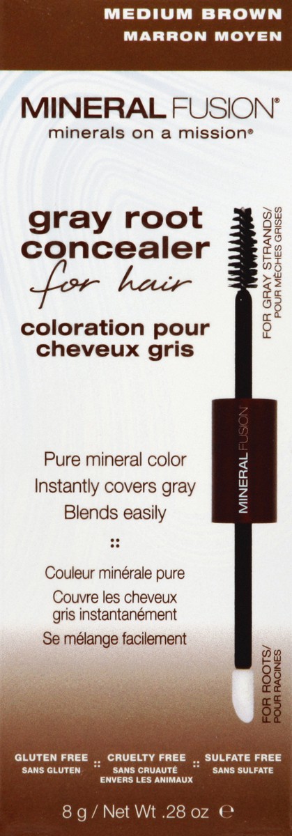 slide 2 of 4, Mineral Fusion Gray Root Concealer - Medium Brown, 0.28 oz