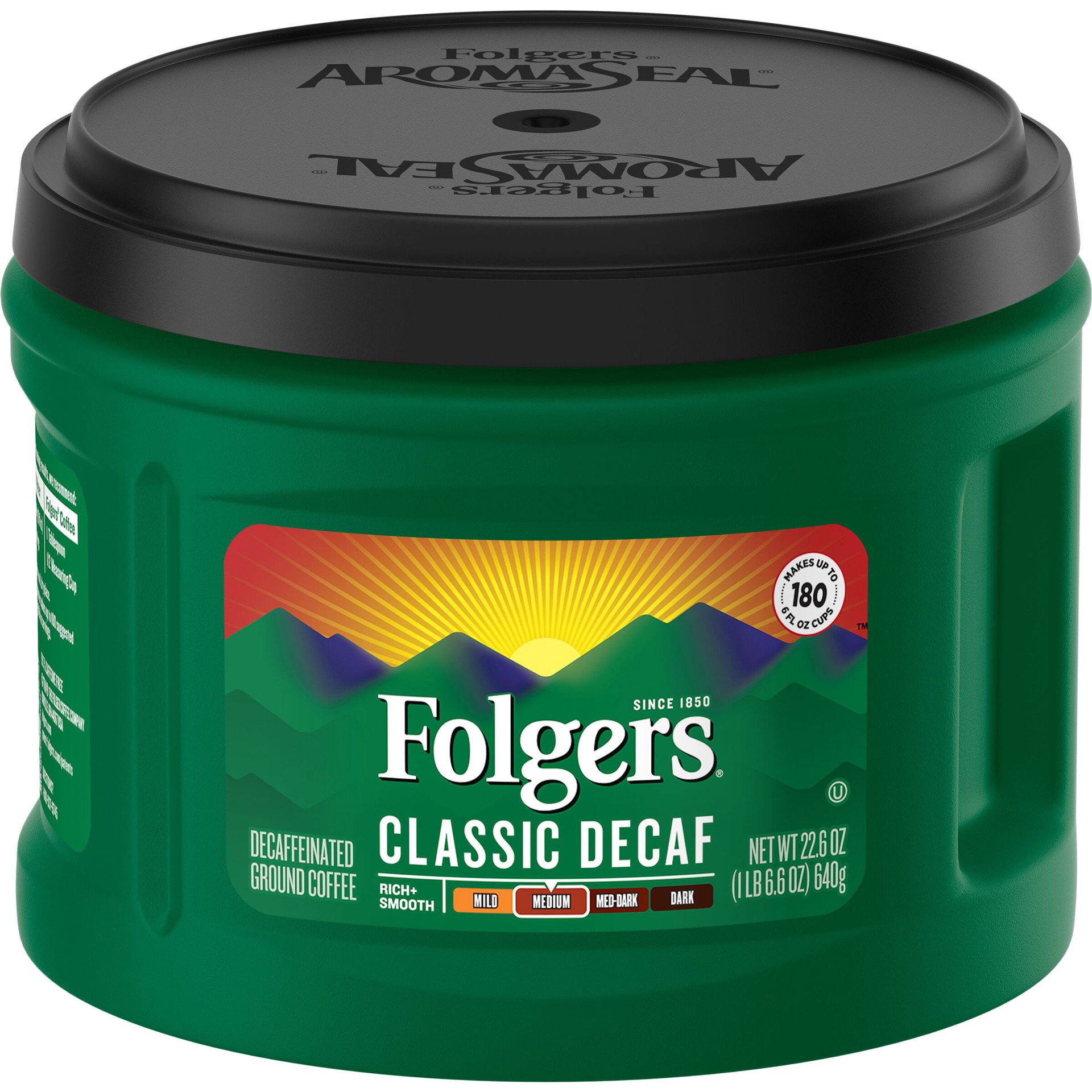 slide 1 of 4, Folgers Classic Roast Decaf Coffee, 22.6 oz