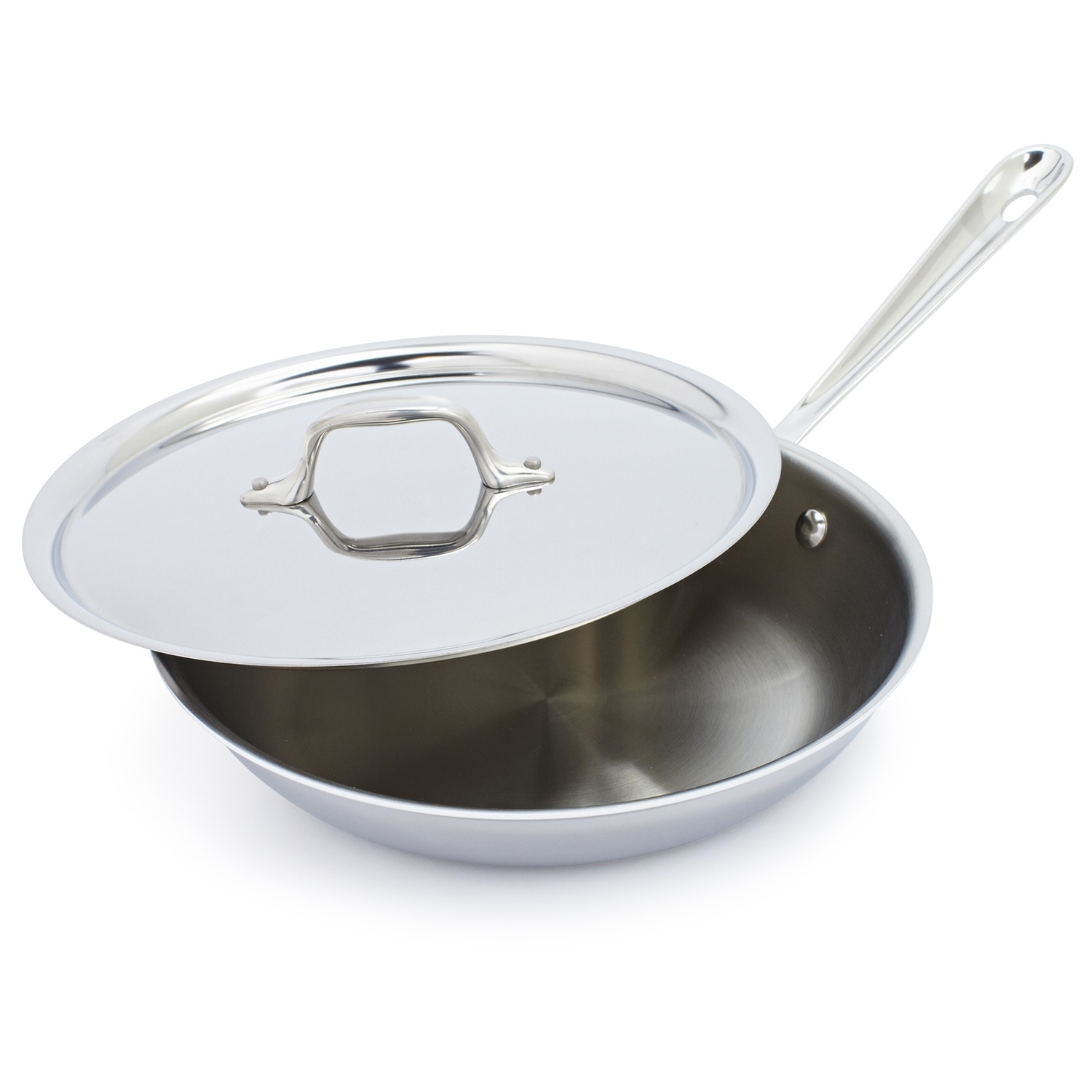slide 1 of 1, All-Clad Stainless-Steel Skillet with Lid, 12 in