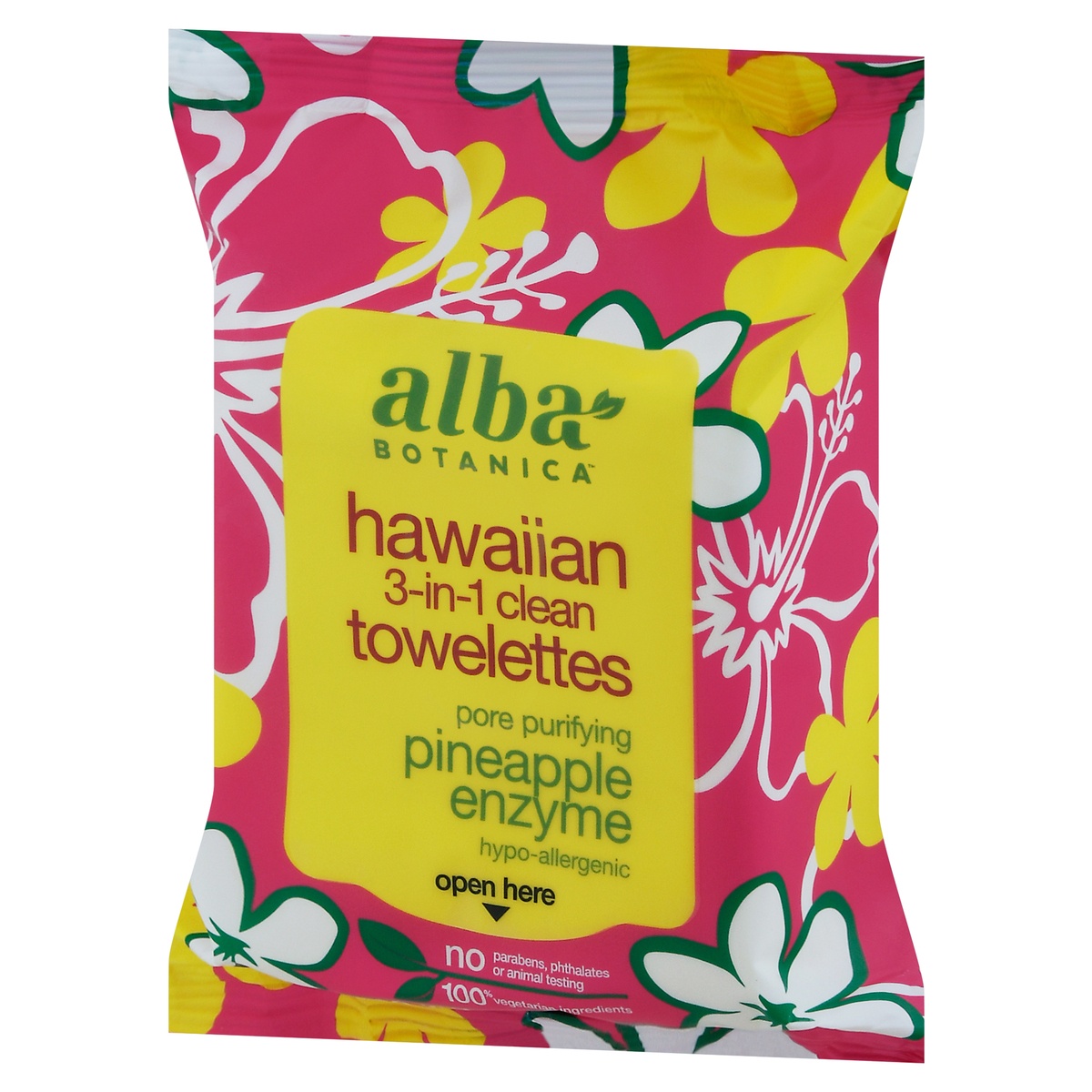 slide 3 of 10, Alba Botanica Hawaiian 3-In-1 Clean Towelettes Deep Pore Purifying Pineapple Enzyme, 30 ct