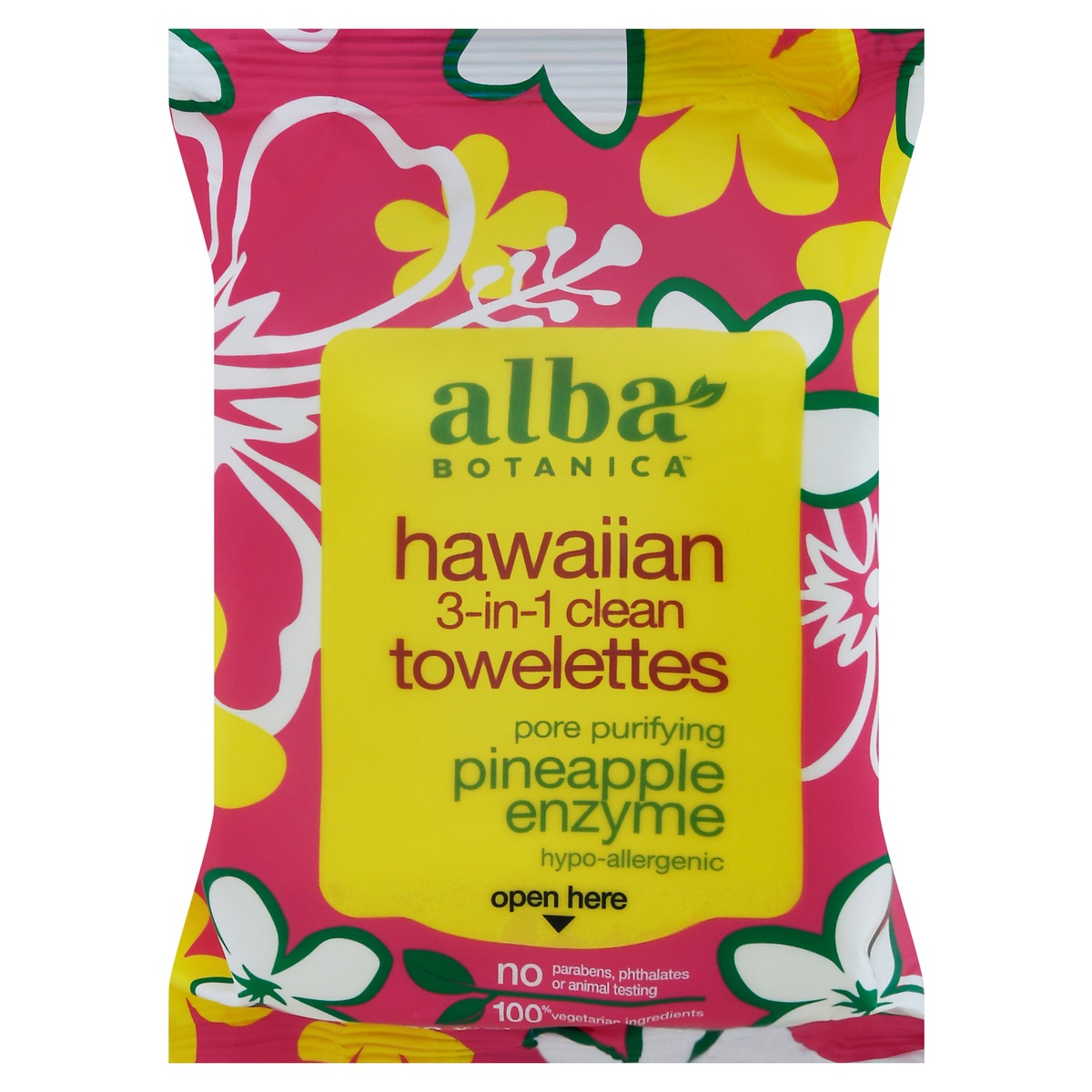 slide 10 of 10, Alba Botanica Hawaiian 3-In-1 Clean Towelettes Deep Pore Purifying Pineapple Enzyme, 30 ct