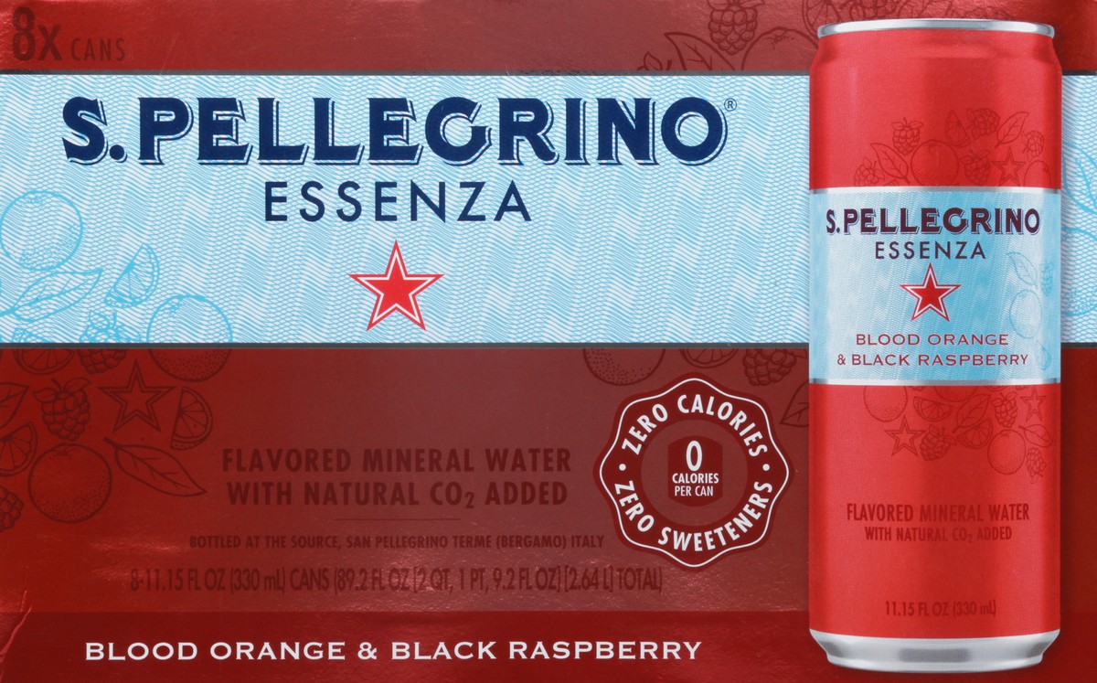 slide 6 of 9, San Pellegrino Blood Orange & Blackberry Sparkling Mineral Water, 8 ct; 11.15 fl oz
