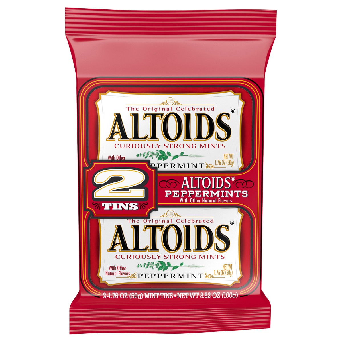 slide 1 of 8, ALTOIDS Peppermint Sugar Free Breath Mints, 1.76 oz (Pack of 2), 2 ct