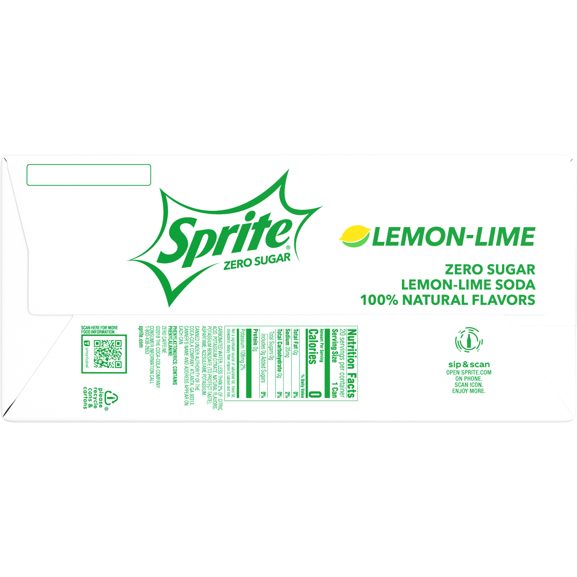 slide 5 of 7, Sprite Zero Sugar Cans, 12 fl oz, 20 Pack, 20 ct